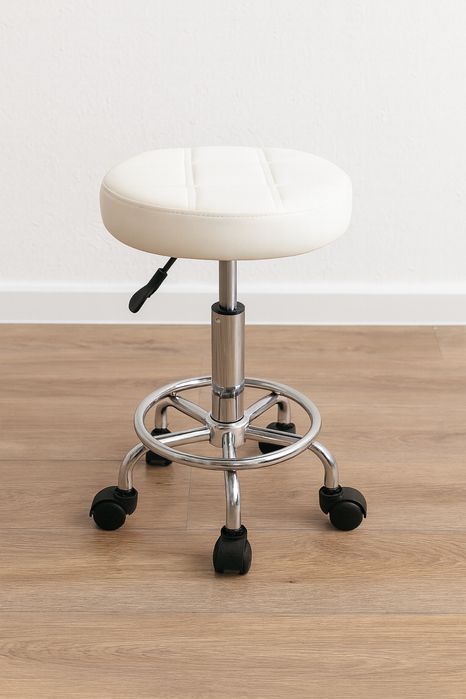 Scaun Cosmetica Alb Rotund