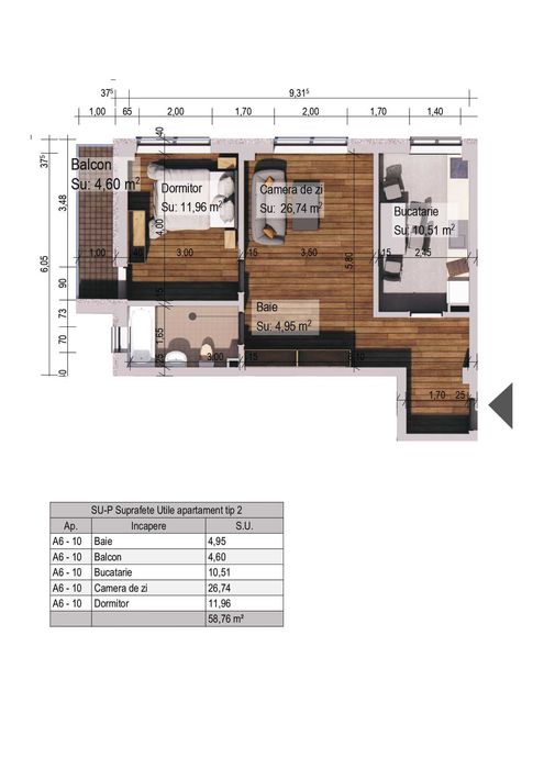 Apartament de Vanzare Bloc Nou Tip 2