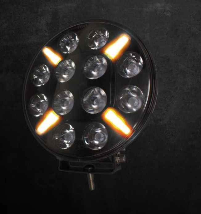 LED Диоден Халоген Фар с Оранжев/Жълт Габарит 12-24V 12 Диода