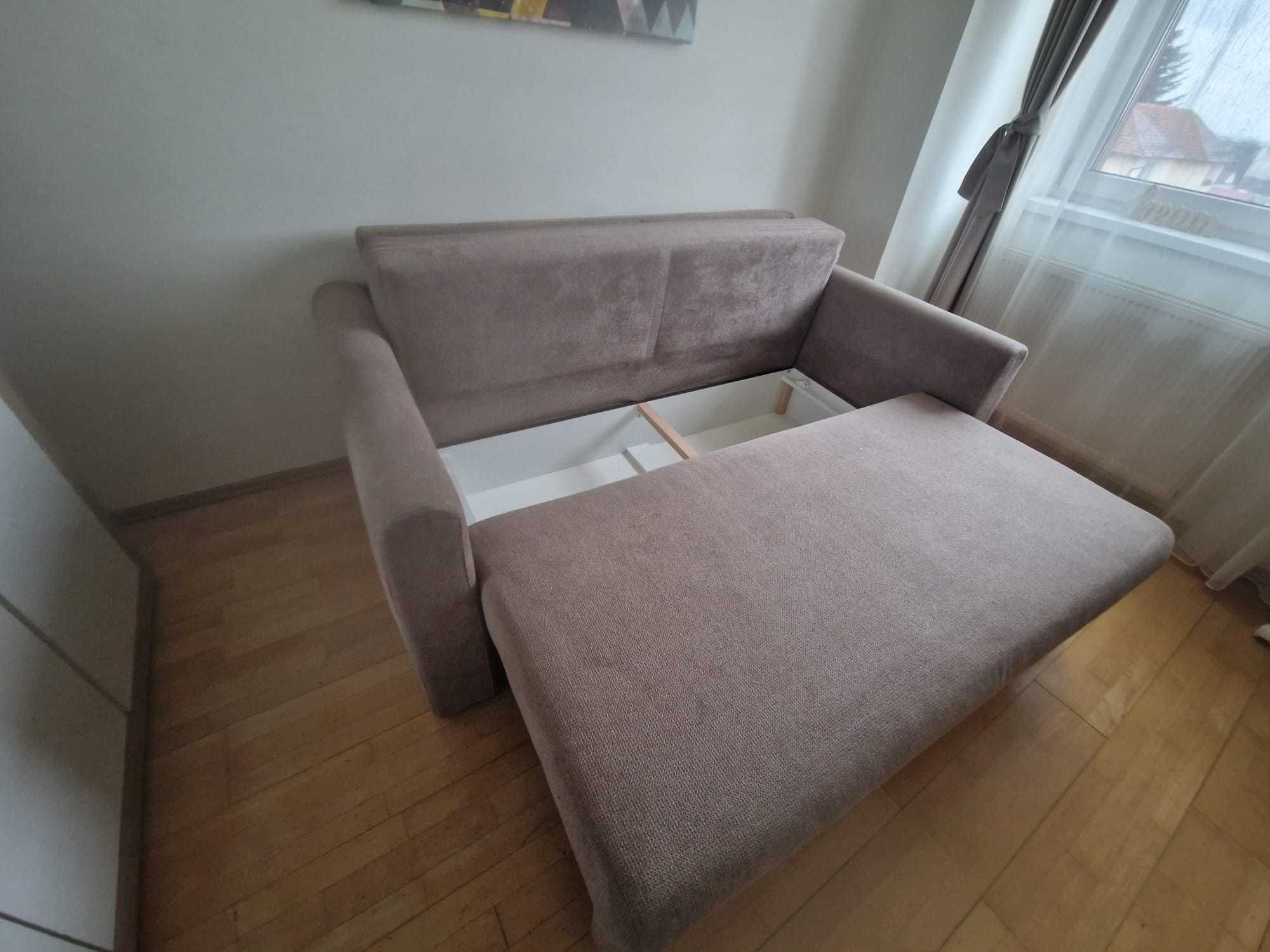 Canapea 2 locuri extensibila in doua variante de culori; Lila si Bej