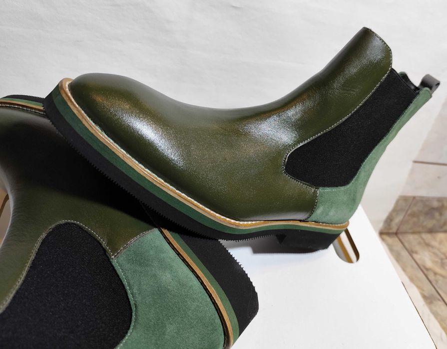 Ghete chelsea de lux 42.5 43 plain toe GIROTTI NOI piele naturala