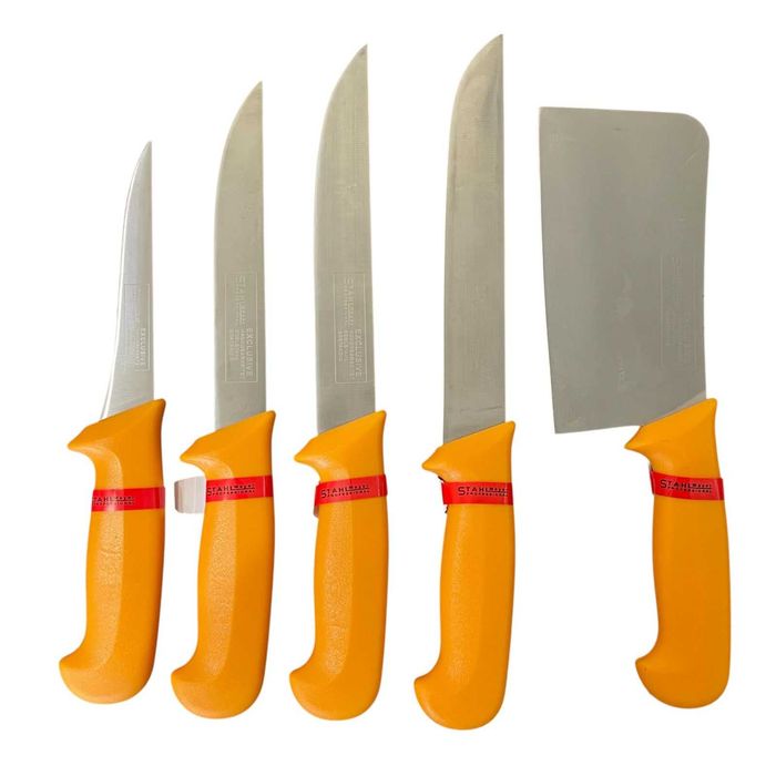 Комплект професионални месарски ножове 5 броя STAHLMAYER +сатър+брус