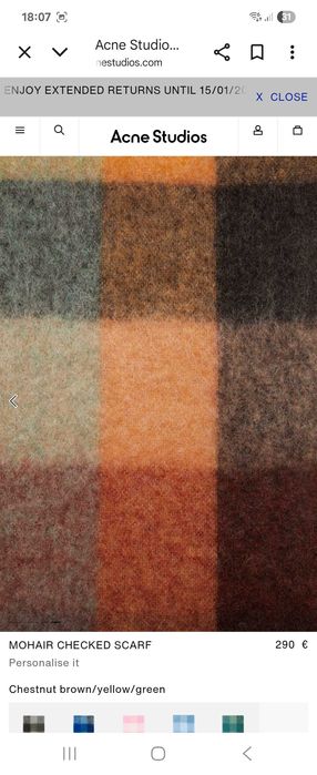 ACNE STUDIOS, Нов зимен вълнен шал - blend Mohair/ wool, checked scarf