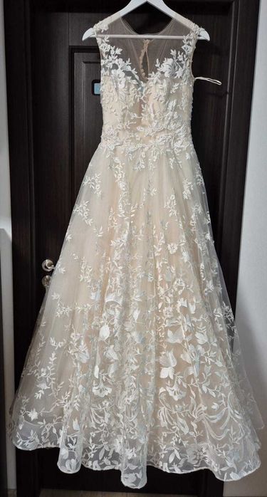 Rochie de mireasă ivory din dantelă, mărimea S