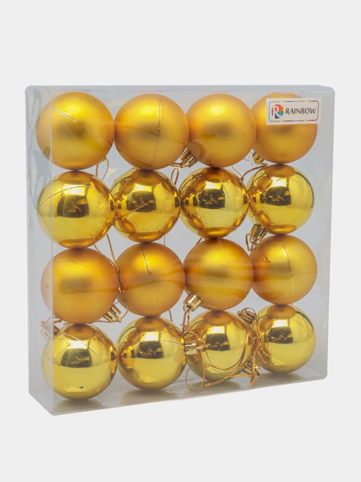 Игрушки для елок диаметром 6 см 16 штук