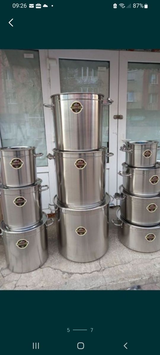 Oală inox cu capac inox 125 L promo 449 lei lei