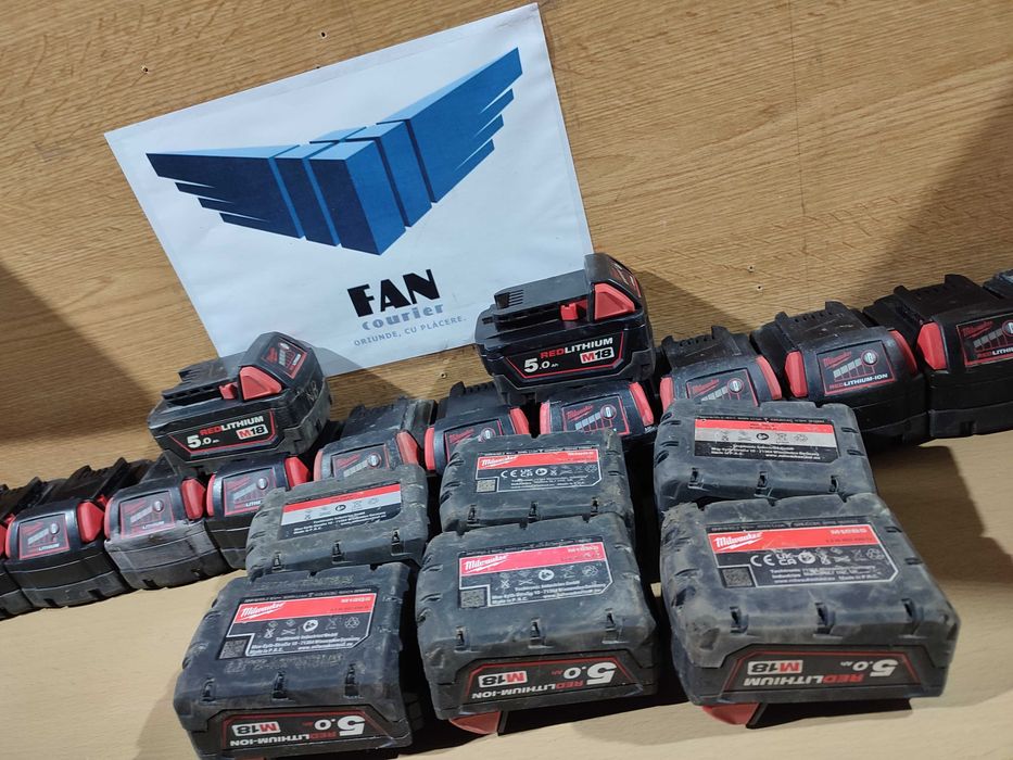 Milwaukee 5.0Ah 18V 90Wh M18B5 RedLithium acumulator baterie bormasina