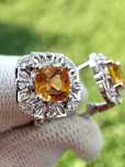 925 Cercei argint cu citrin si topaz