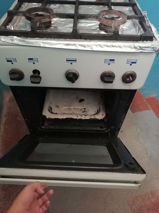 Газовая плитка в рабочем состоянии