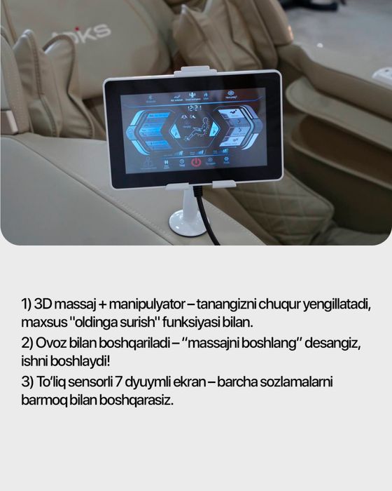 Birinchi qo’l massajni kreslo