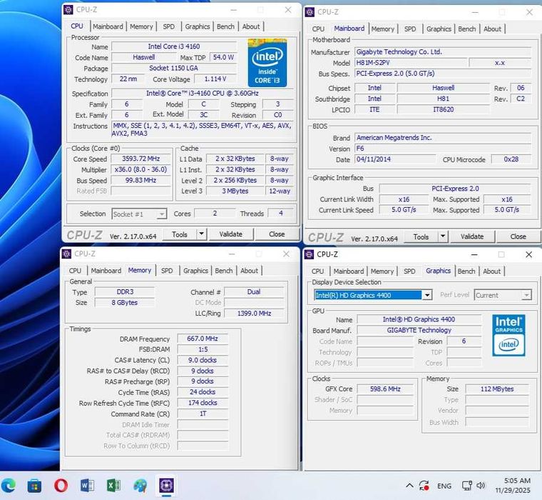 Kit performant, MB LGA 1150 Gigabyte H81M-S2PV/i3 4160/8Gb ddr3