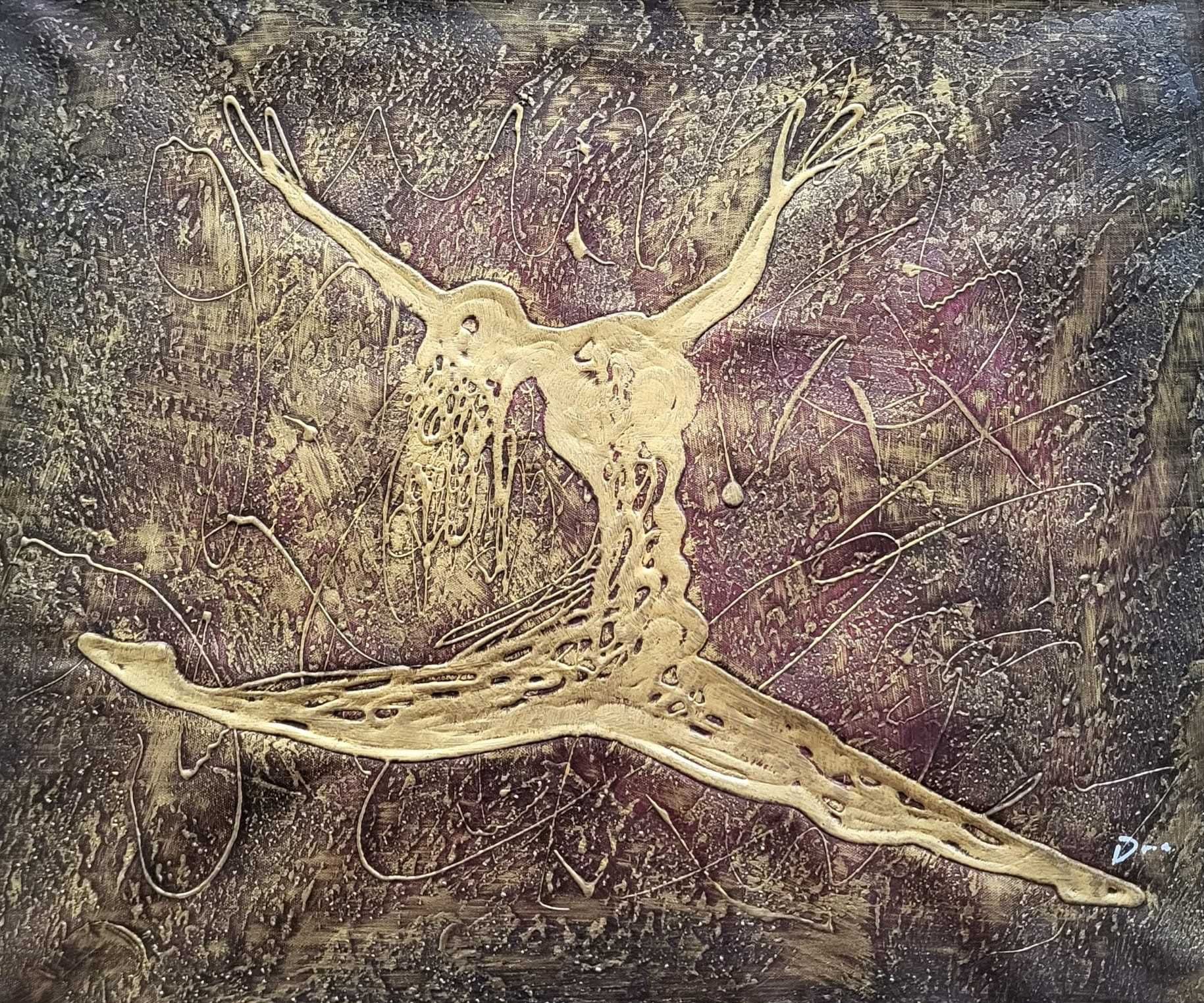 Tablou pictat in ulei manual pe panza de in, 50x60cm finit, din Suedia