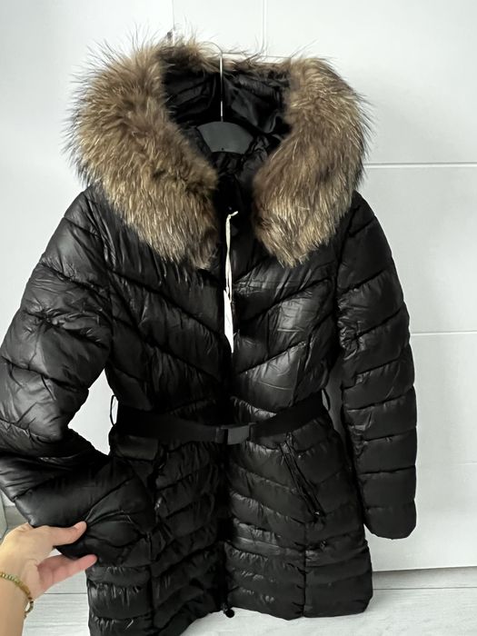 Geaca cu guler blana naturala