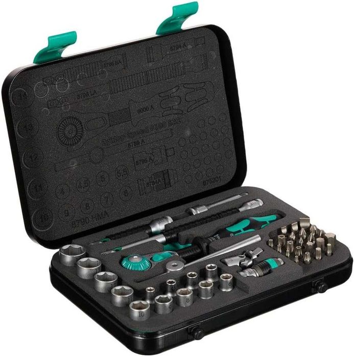 Set de clichete WERA 8100 SA 4 Cyclops Speed, 1/4" Drive imperial