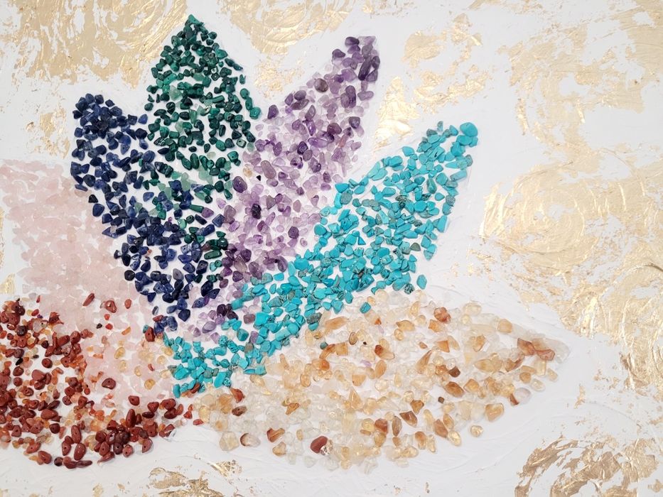 Tablou floare de lotus pietre semipretioase