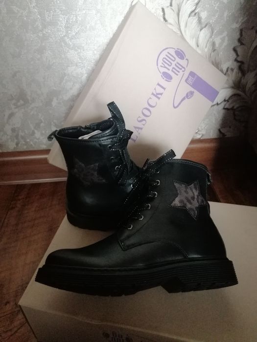 Ботинки осенние кожаные, новые 34 размер,