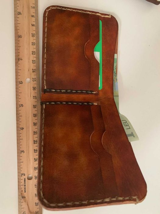 Portofel piele naturală vopsit artizanal si handmade