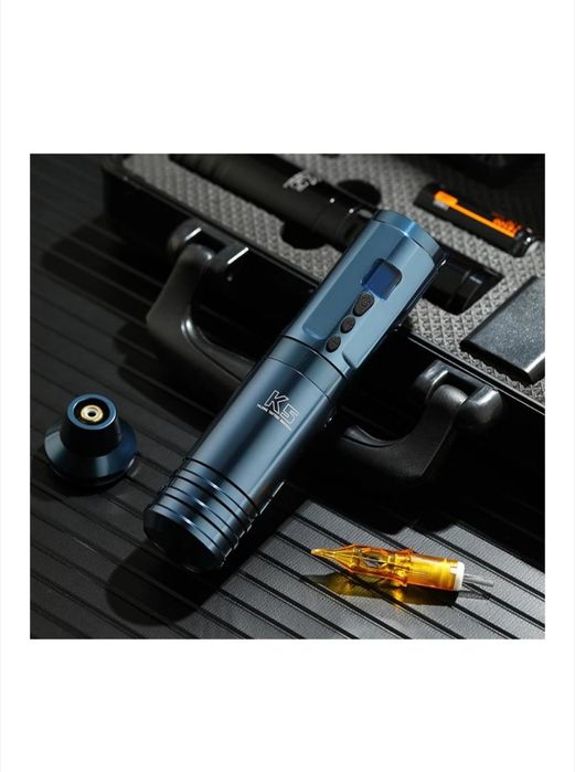 Aparat de tatuaje wireless, cu doua baterii si cablu rca