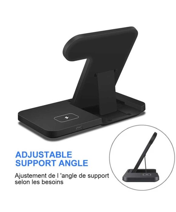 Безкабелна зарядна станция за телефон,часовник и слушалки едновременно