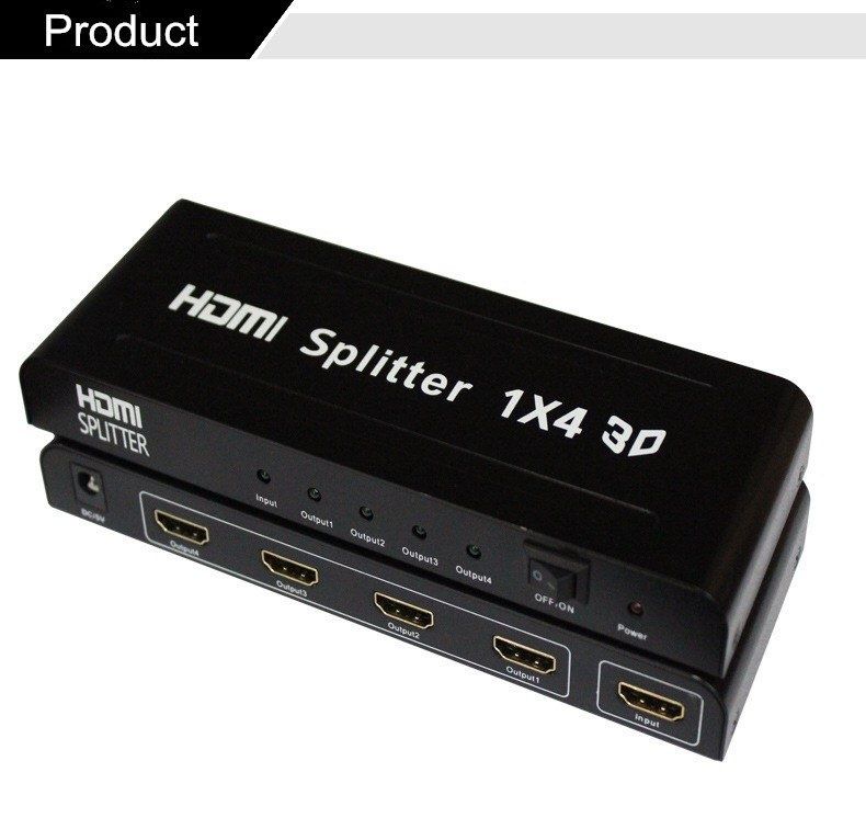 Сплитер HDMI 1× 4 / 4 k с адаптером 5 v