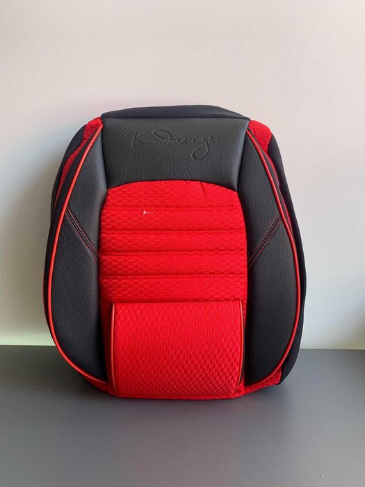 Huse scaune auto stofa imitatie de piele negru gri rosu albastru crem