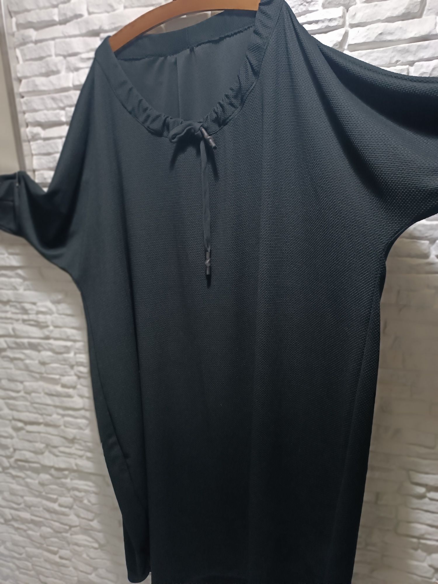 Черна дълга рокля,oversize.