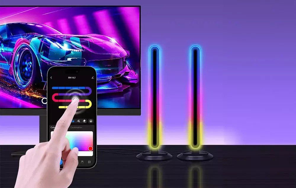 Lampă LED BlitzWolf RGB 2 bucati, 10W, pe sunet