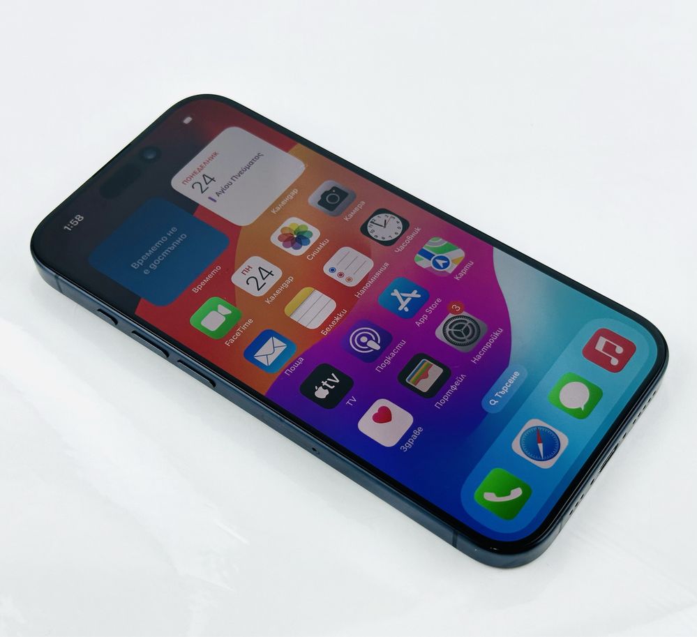 Apple iPhone 15 Pro Max 256GB Blue Titanium Перфектен! Гаранция!