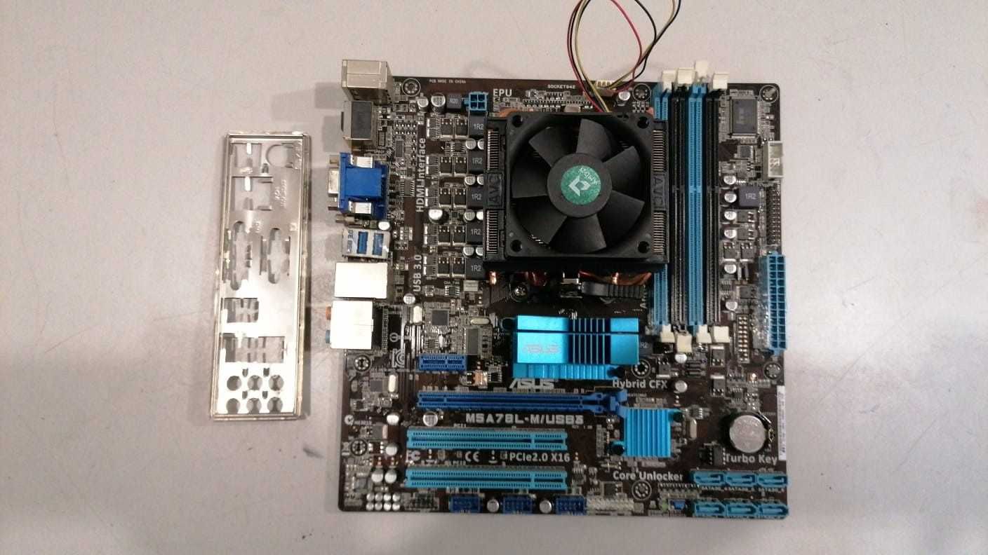 placa de baza ASUS M5A78L si procesor FX6200 cooler shield