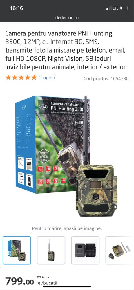 Camera de vanatoare PNI hunting 350c și 450c