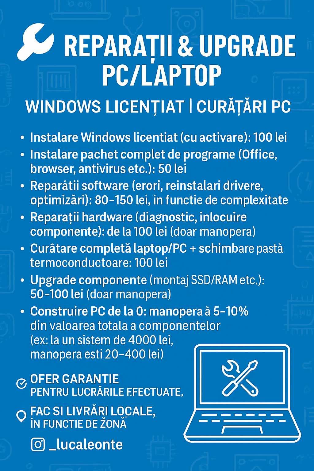 Reparații și upgrade-uri PC/Laptop | Curățări & Configurări | Windows