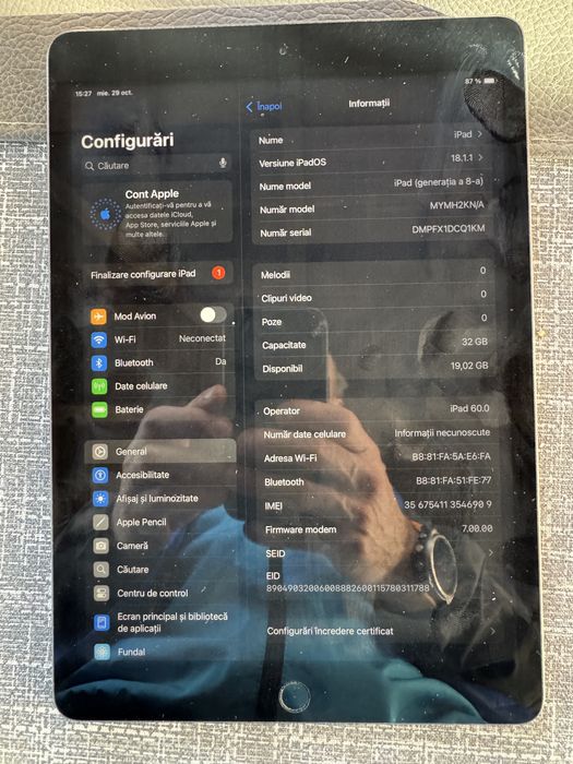 Ipad gen 8 2020 utilizat