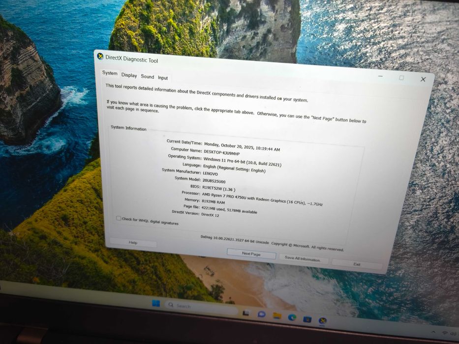 Laptop lenovo thinkpad L15 ryzen 7 4750u 8gb ram ssd 512gb