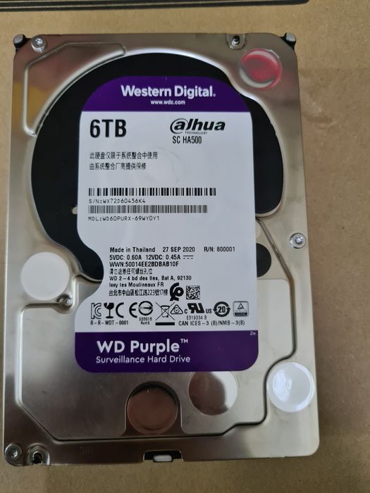 Продам hdd 6tb wd purple