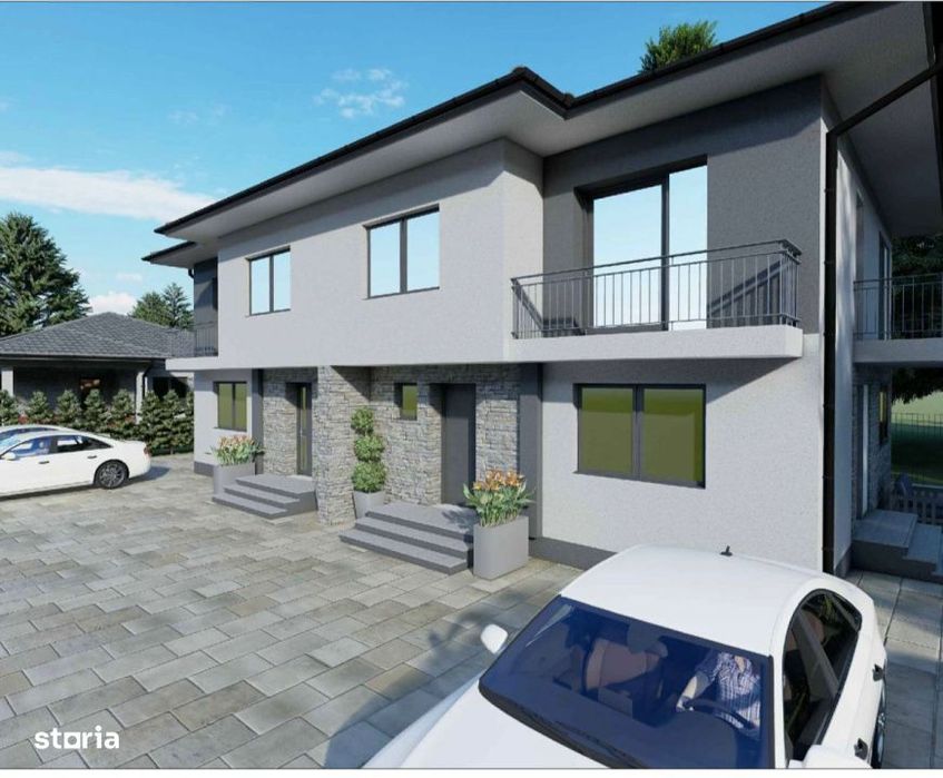 Duplex de vanzare, 124 mp, la rosu sau semifinisat