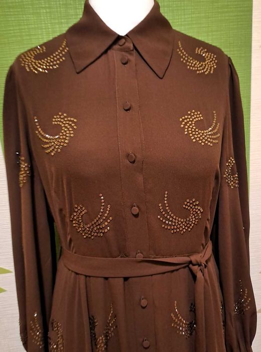 Rochie elegantă tip cămașă regular fit cu zirconiu,mărimea 46, PINKO