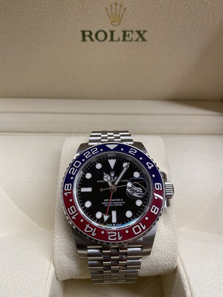 Часовник Rolex GMT Master ll Pepsi Jubilee Stainless Steel