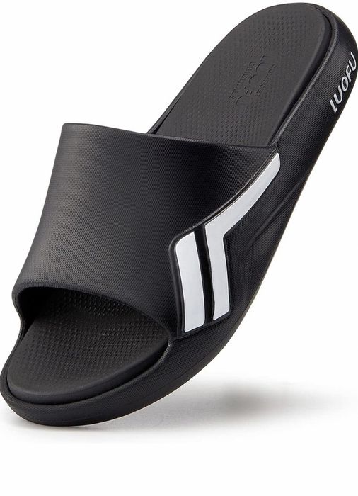 Мъжки джапанки в черно и бяло -LUOFU