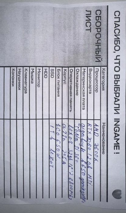 Продаётся игровой ПК