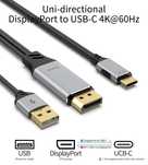 Cablu unidirectional Display Port la USB-C pt monitoare externe