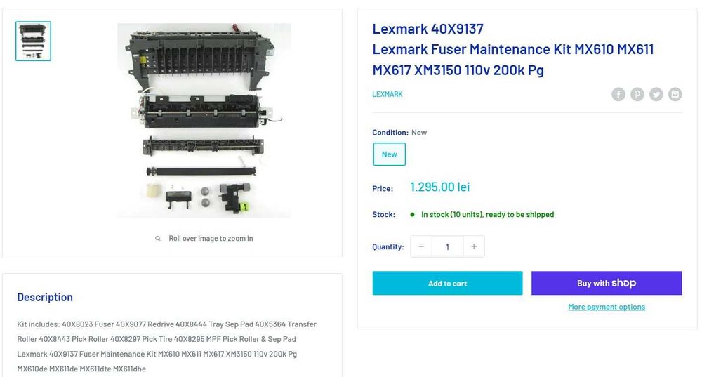 Kit Service lexmark 40X9137