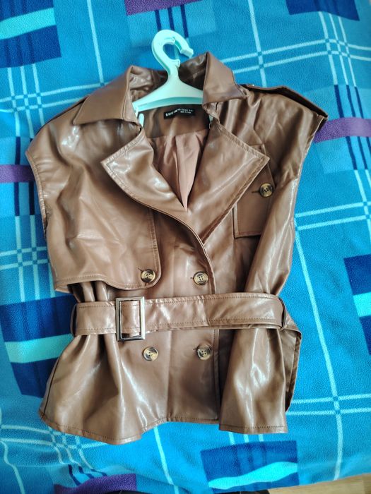 Кожен елек кафяв