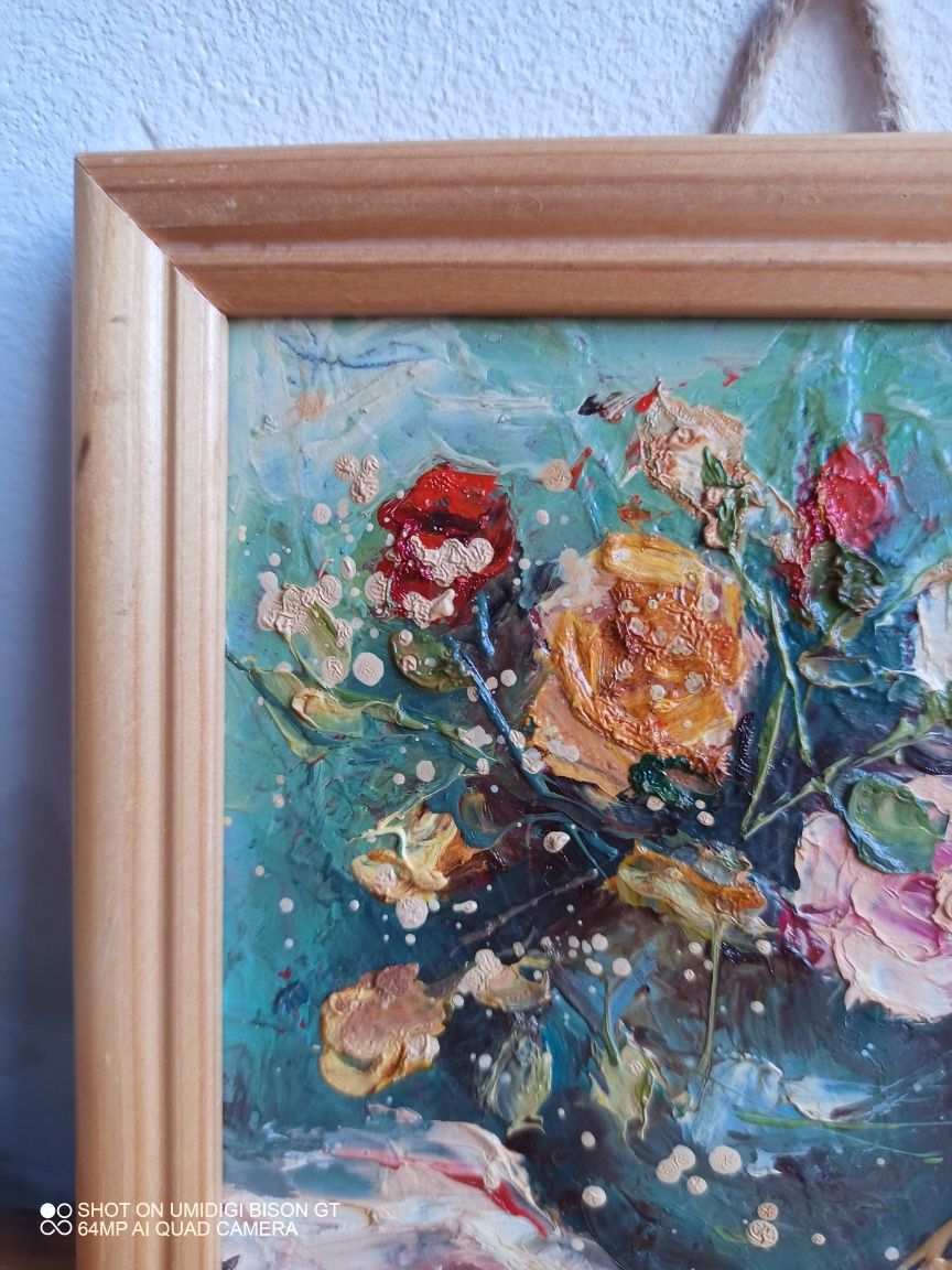 Tablou cu flori pictat de pictorița consacrată Marcu Dana