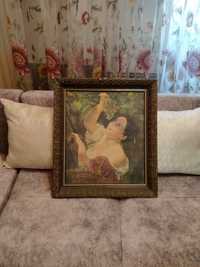 Картина маслом "Девушка с виноградом"