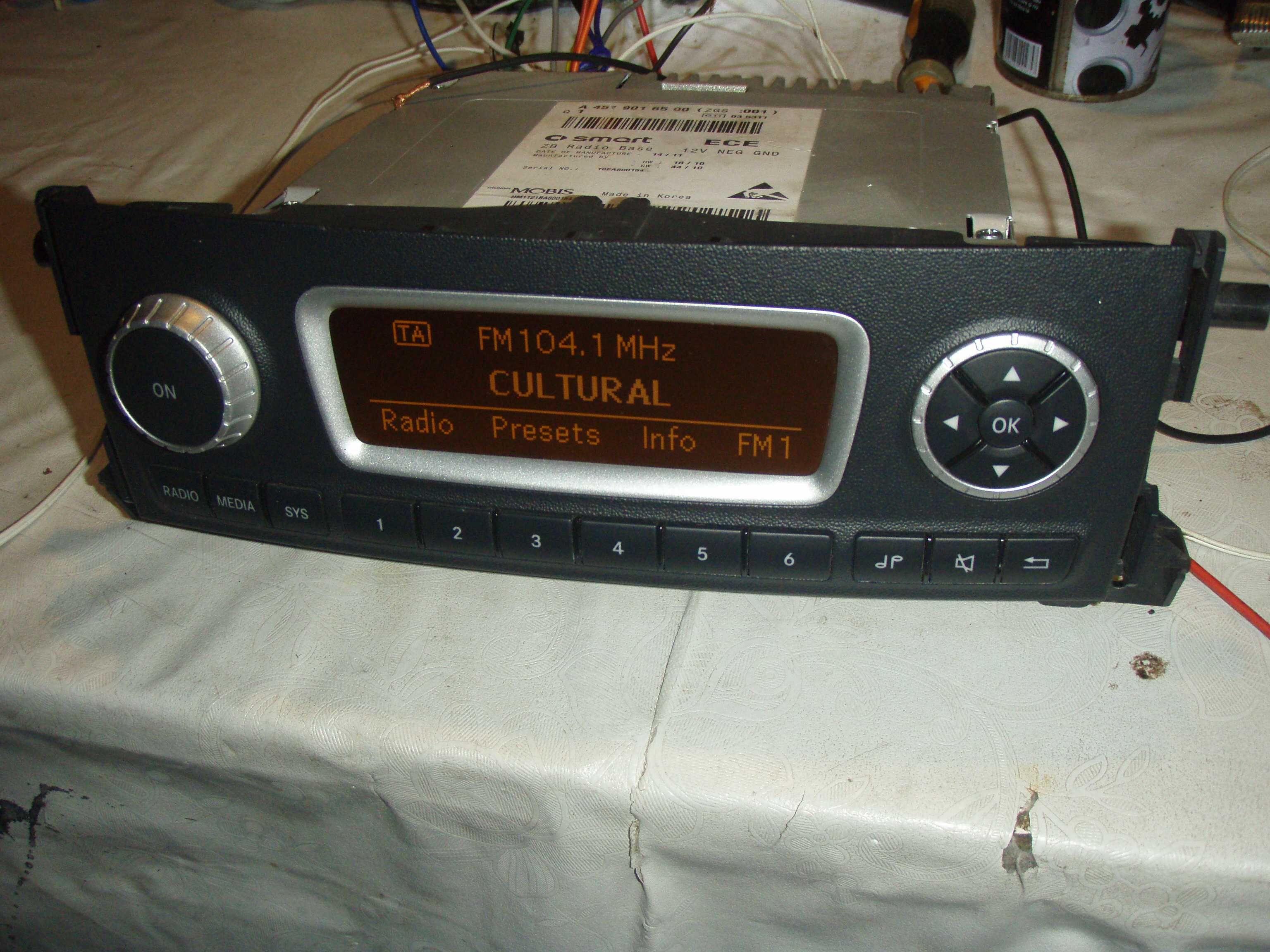 Radio usb mp3 aux Smart ForTwo 451, model: A451 901 65 00