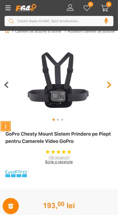 Go Pro accesoriu de filmare pentru piept