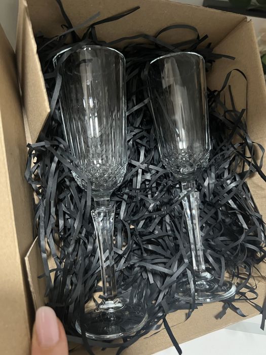 Pahare pahar sampanie flute cristal bohemia cadou miri nunta