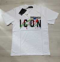 Мъжка фланелка тениска Dsquared 2 Icon боя рисувана памук 100%