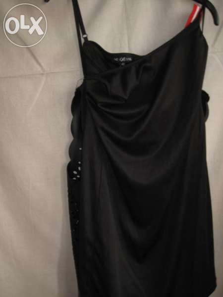 Нова рокля, черна от еко кожа, No Excuse, Франция, M/L