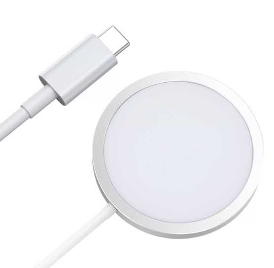 Incarcator Magnetic Magsafe Wireless 15W cu incarcare rapida, Alb